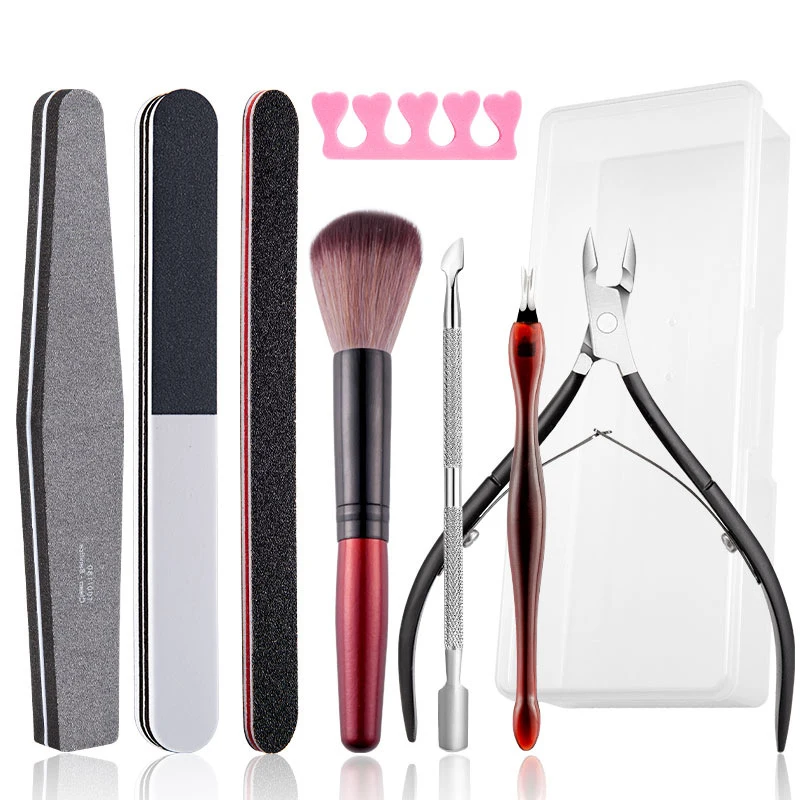 Wholesale Nail Clippers Kit Manicure Tools Nail File Scissors Makeup Brush Nail Care Tools Set