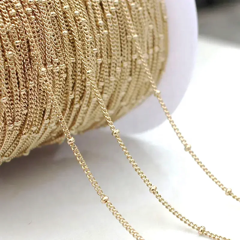Wholesale stainless steel waterproof 18k gold filled chain roll extension O Cross Chain jewelry Make body chain diy jewelry