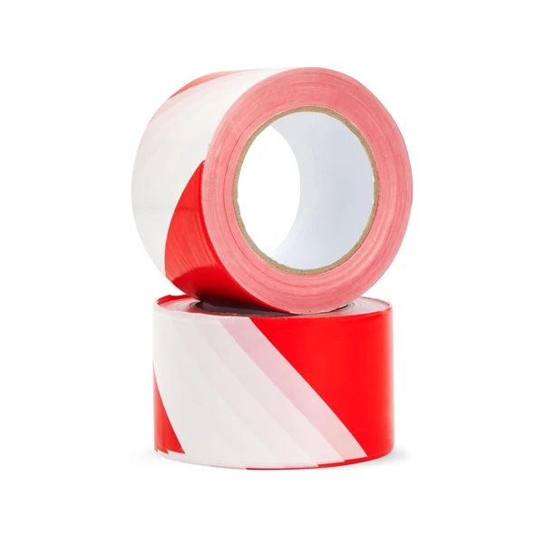EONBON Customized Print Logo PE Warning Tape Safety Red and White Warning Tape Non-Adhesive Red White Barrier Tape