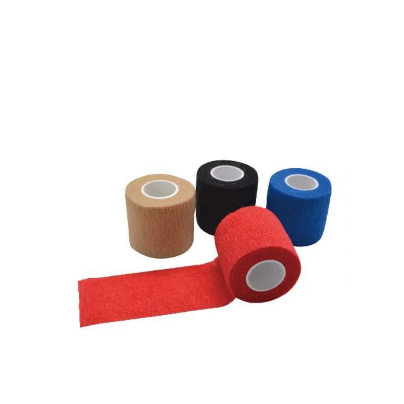 Medical waterproof fabric colored self-adhesive cotton non woven tubular elastic cohesive bandage