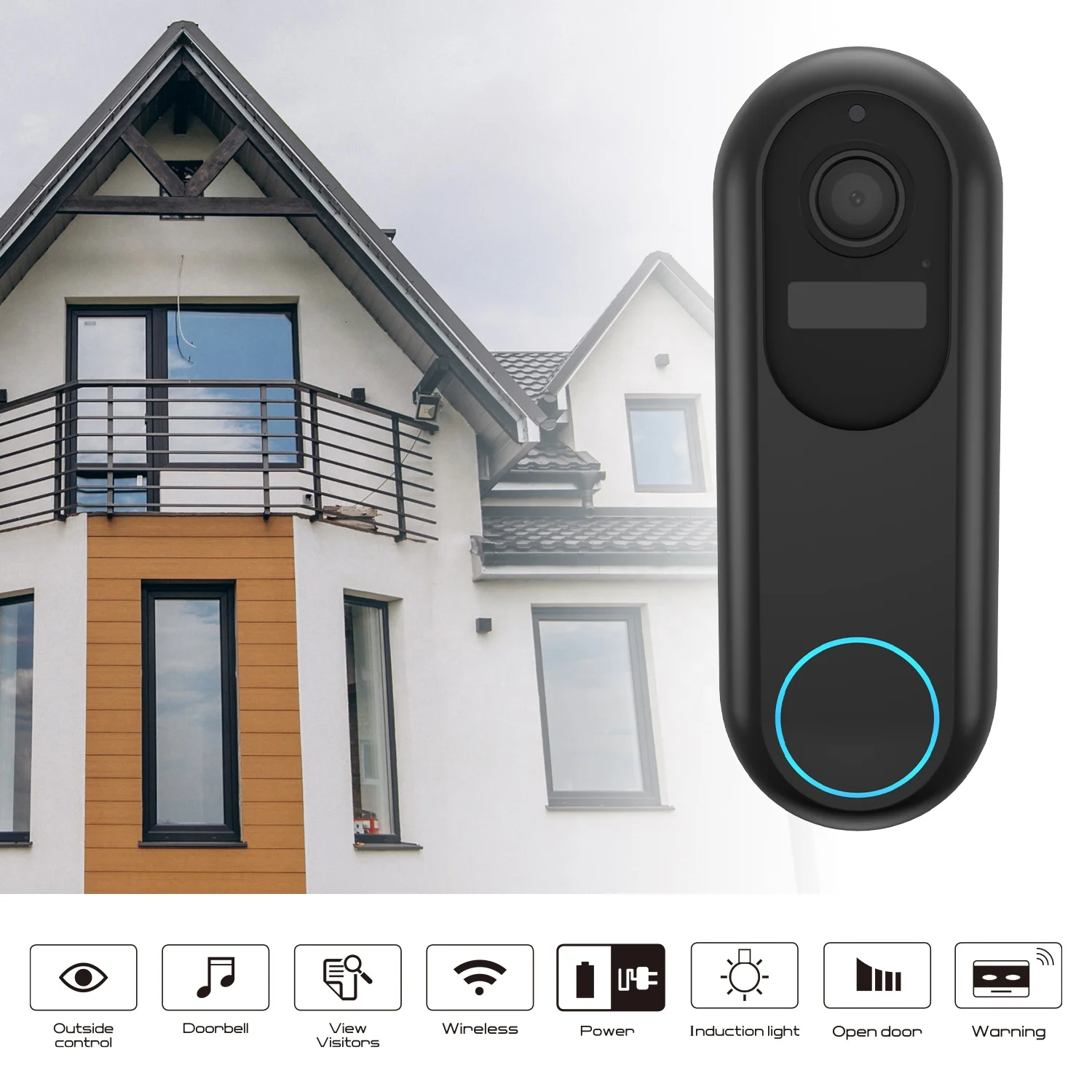 Home Security Door Camera Tuya WiFi Smart Wireless Ring Door bell HD Night Vision 5G WiFi Video Doorbell