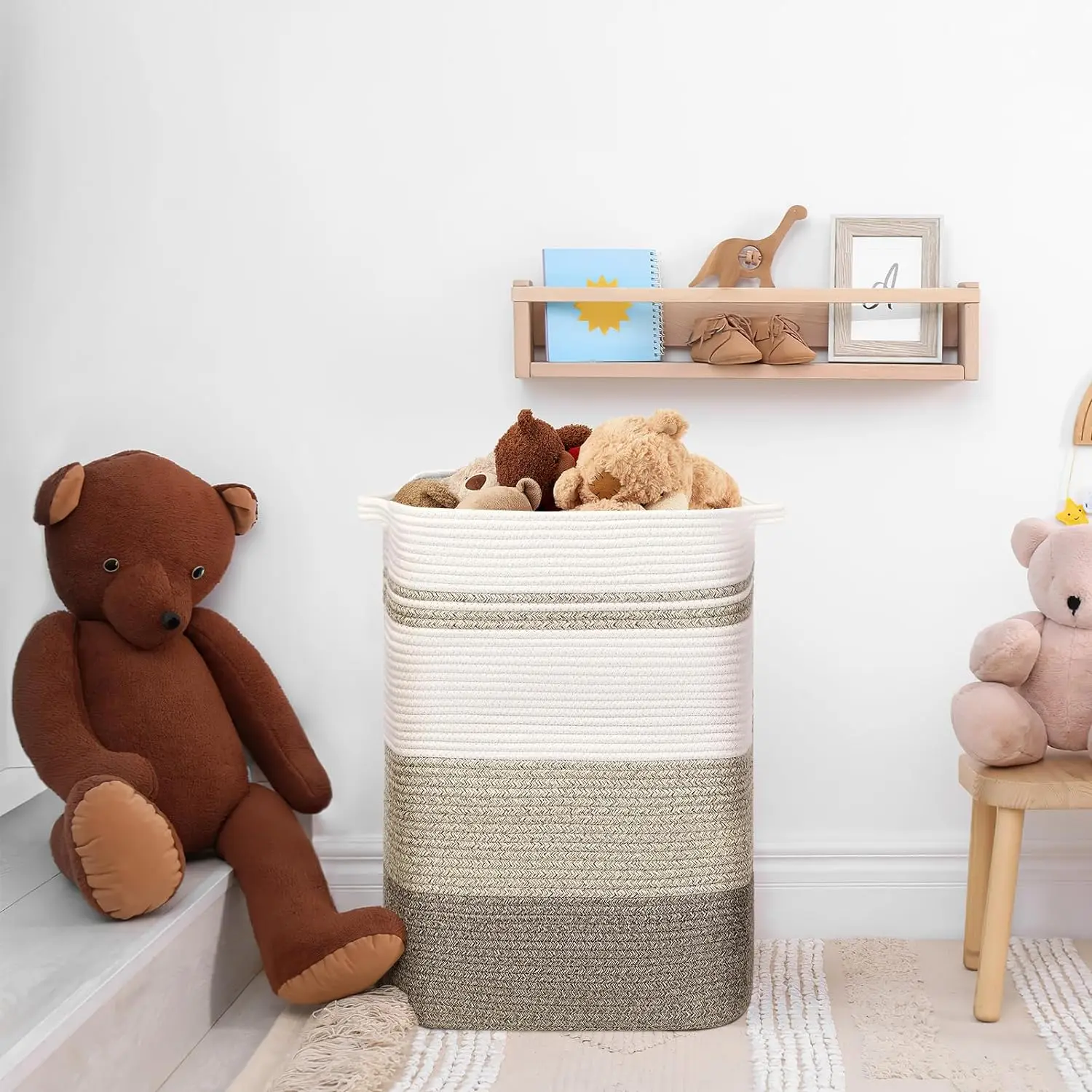 Laundry Hamper Extra Large Laundry Basket, Cotton Woven Storage Basket  Foldable   2024 Factory Wholesale