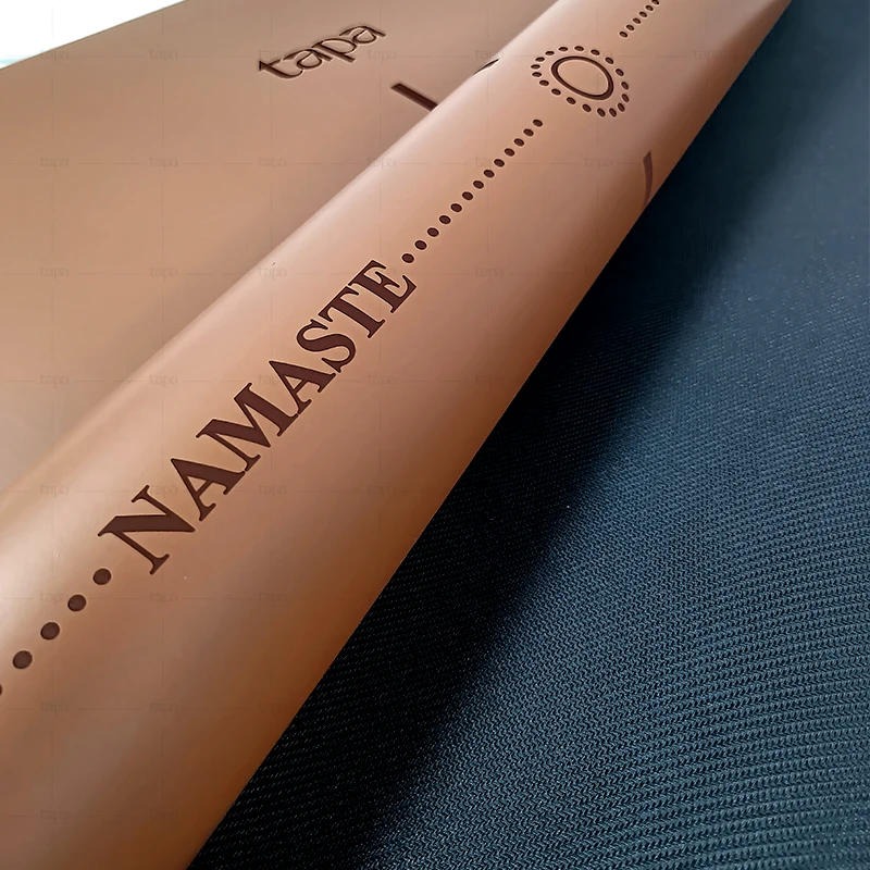 High Quality Natural Rubber Yoga Mat with Body Lines Eco Friendly Absorb Sweat Anti-slip PU Rubber Yoga Mat Custom Service