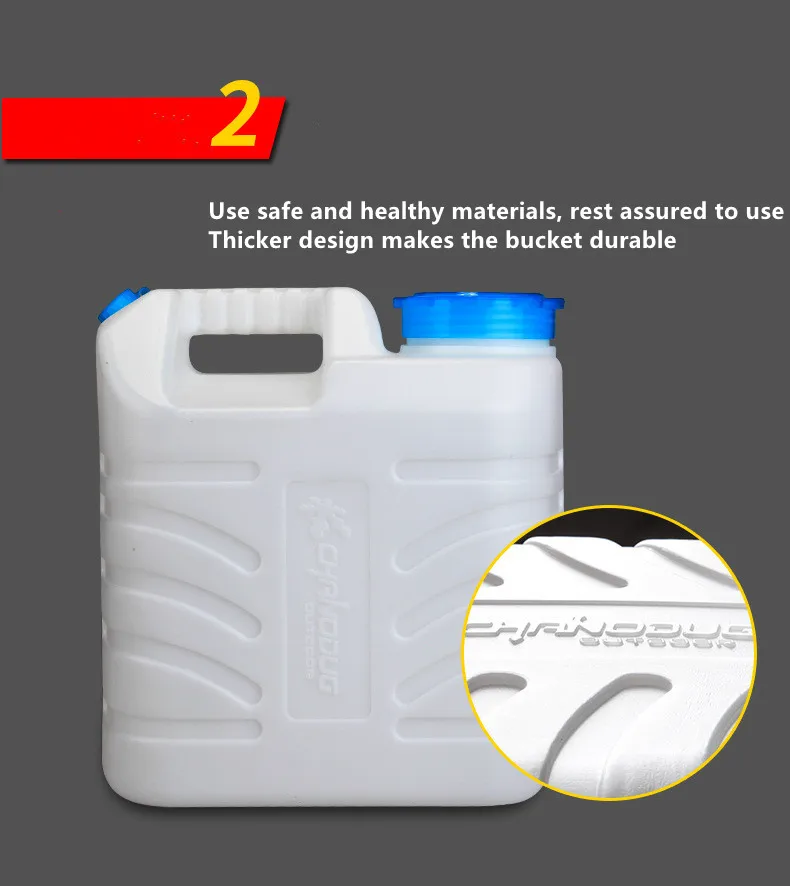Outdoor Camping Water Container with Spigot Portable Water Storage Tank for Hiking Plastic Car Wash Water Jug Camp Storage
