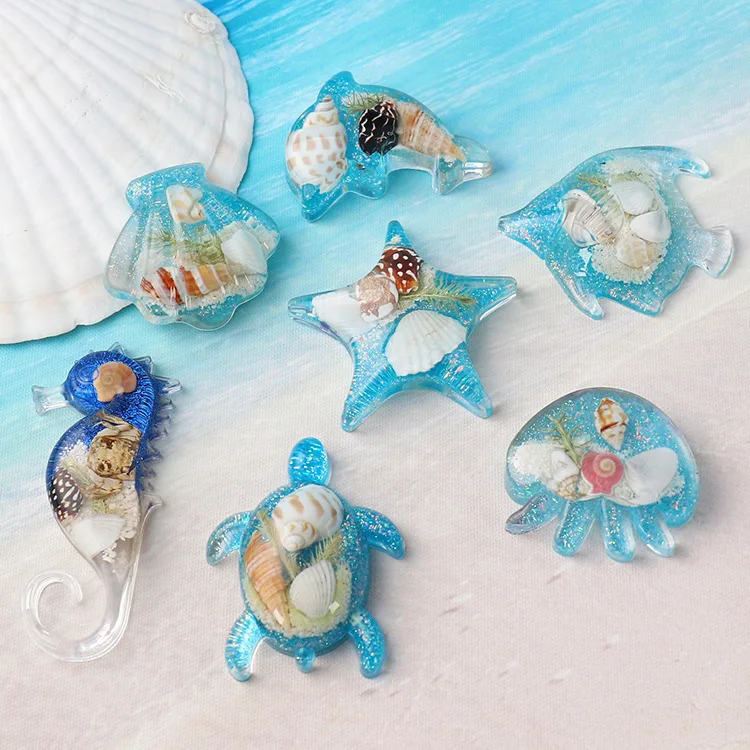 Creative Travel Souvenirs Seashell Starfish Fridge Magnet Gift Ocean Crafts 3D Seahorse Turtle Fridge Magnets