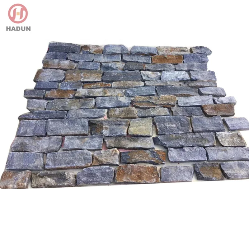 Blue limestone stack stone wall cladding natural veneer supplier