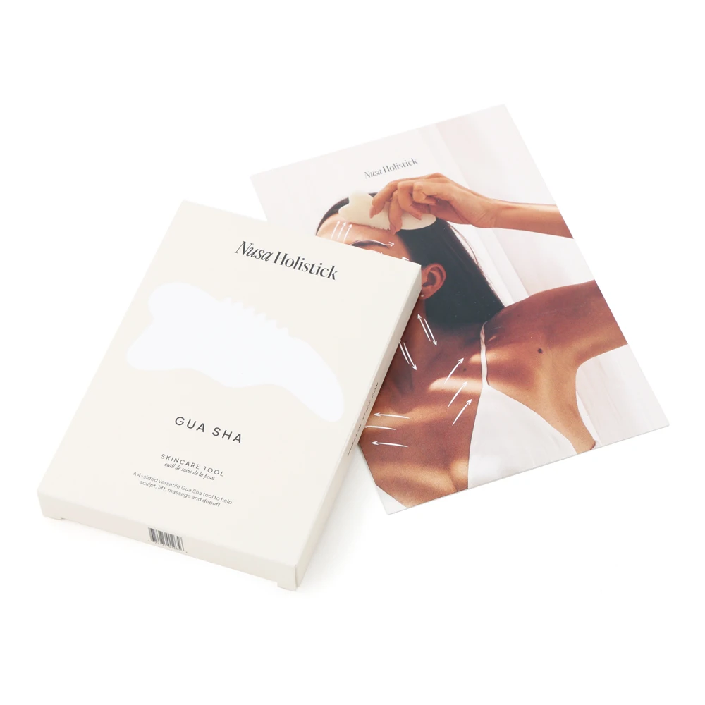 custom logo cardboard gua sha set box for cosmetic brushes tools packaging lotion serum women skin care products packing box