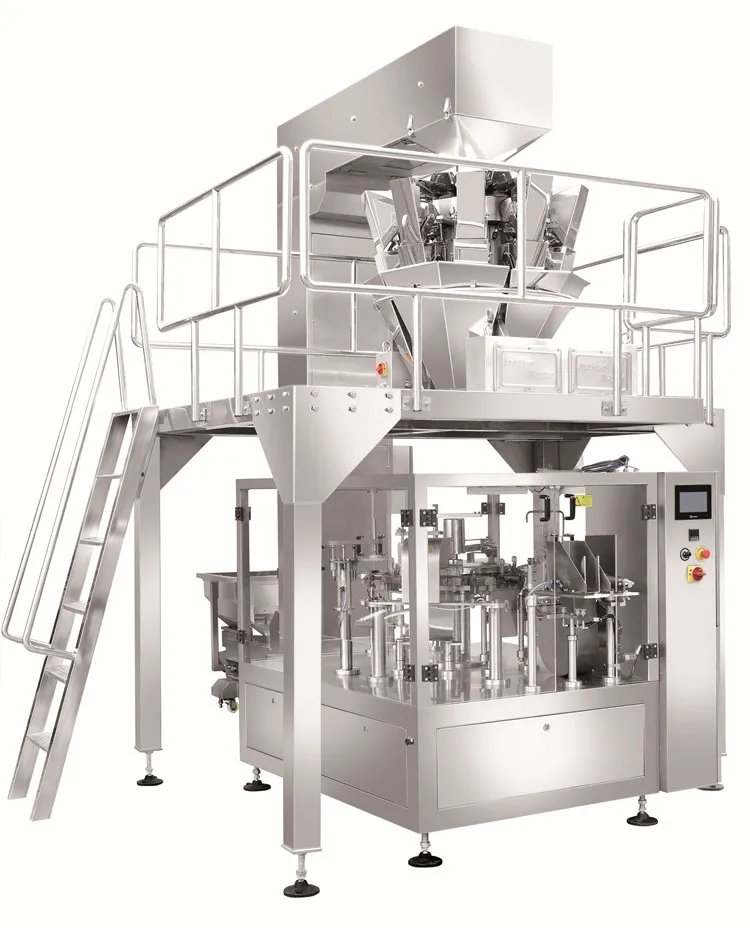 Fully Automatic Doypack Roasted Corn Filling Candy Bagging Sugar Packing Machine