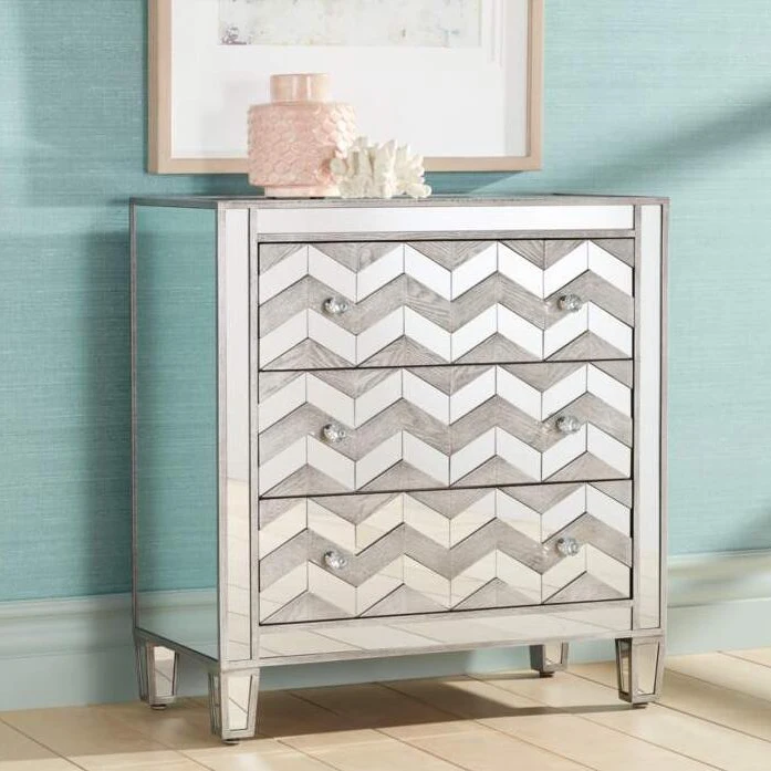 Производство под старину, оптовая продажа, Современная зеркальная мебель с 3 выдвижными ящиками