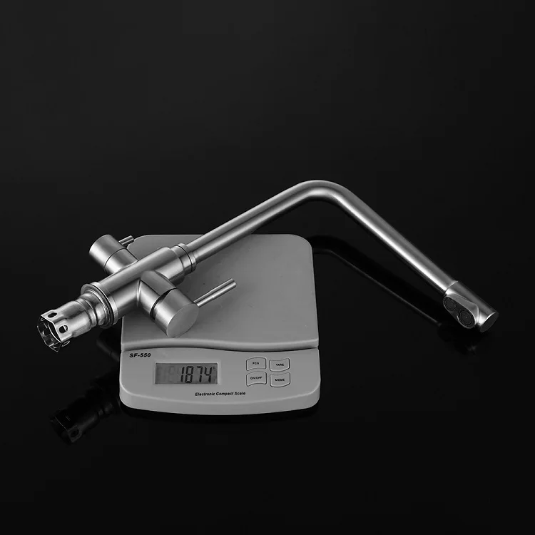 
Amazon Modern Dual Handles SUS304 Stainless Steel 3 Way Health Water Filter Kitchen Sink Faucet 