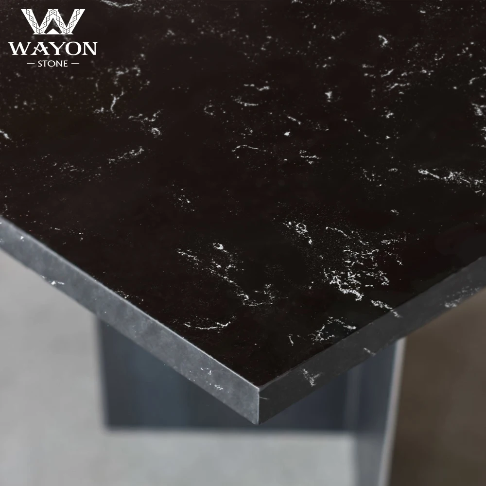 Artificial Quartz Stone Wholesale Black Calacatta Quartz Slab Countertop Stone With White Vein Quartz Slab Manufacturer in China