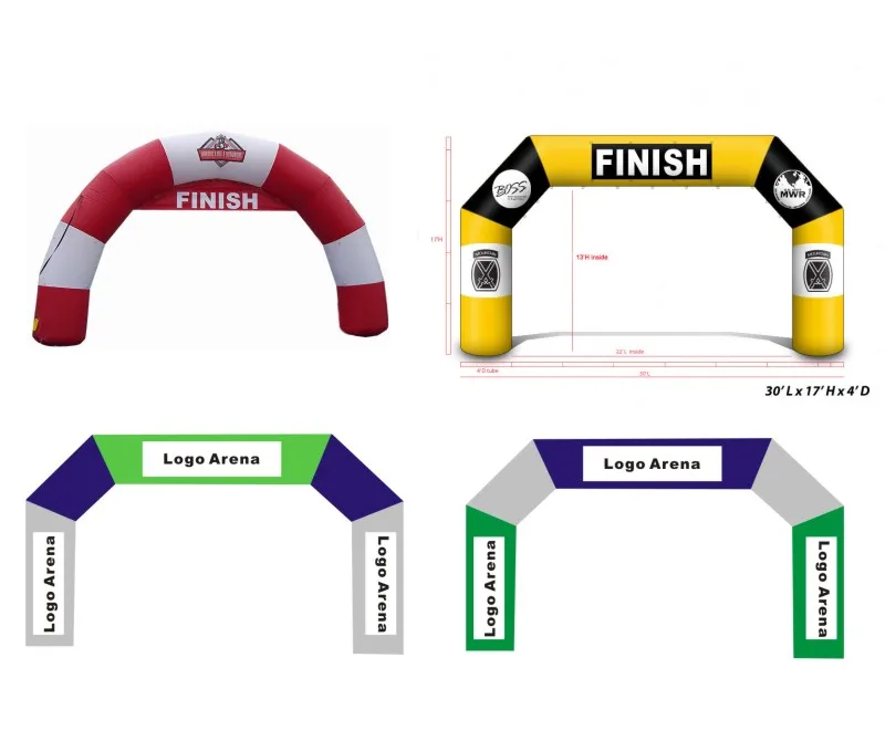 airtight slide inflatable start finish race arch for promotion