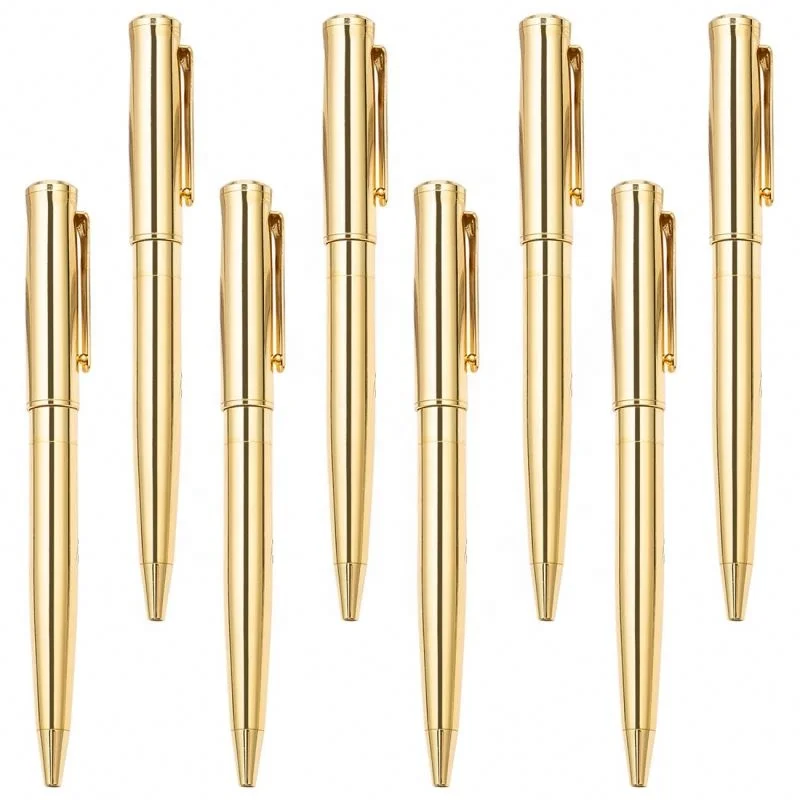 Factory Wholesale Metal Ball Pens hight quality Black Ink Pen Refills for Office Rose Gold Desk Supplies with custom logo