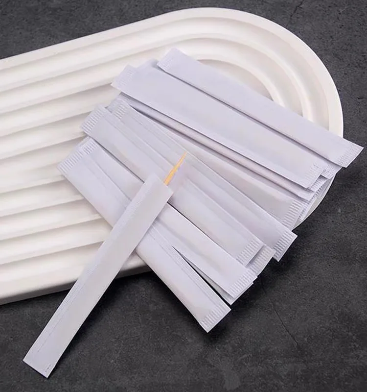 Buy 65mm   bulk cute holder birch wooden mini tools flat toothpicks mint  paper individually wrapped