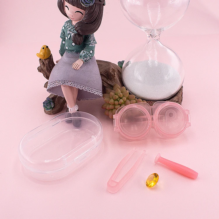 Multi Patterns Mini Contact Lens Case Colorful Transparent Contact Lenses Case Accessories Unisex Style