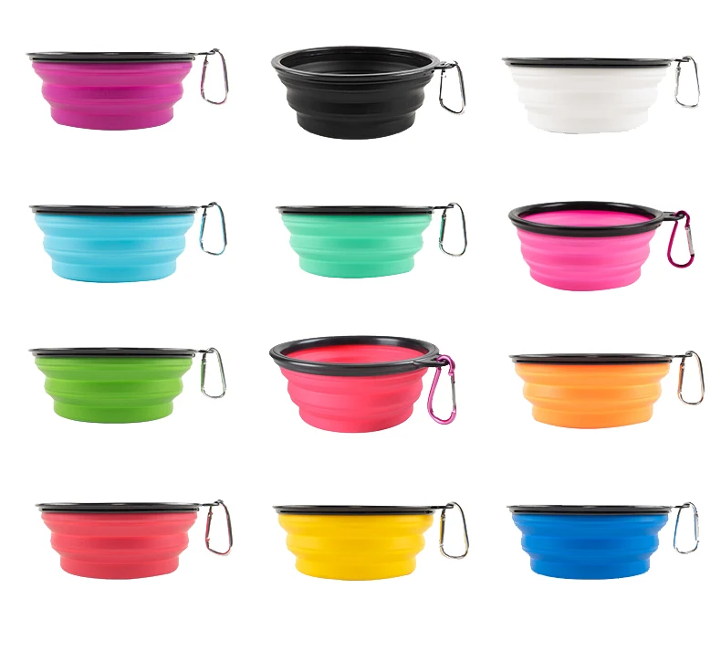 
2021 Amazon Hot Selling Silicone Portable Foldable Collapsible Expandable Cup Feeding Travel Drinking Cat Dog Hiking Pet Bowl 