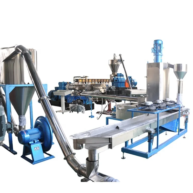 Nanjing factory PVC compounding pelletizing plastic pellet two stage extruder
