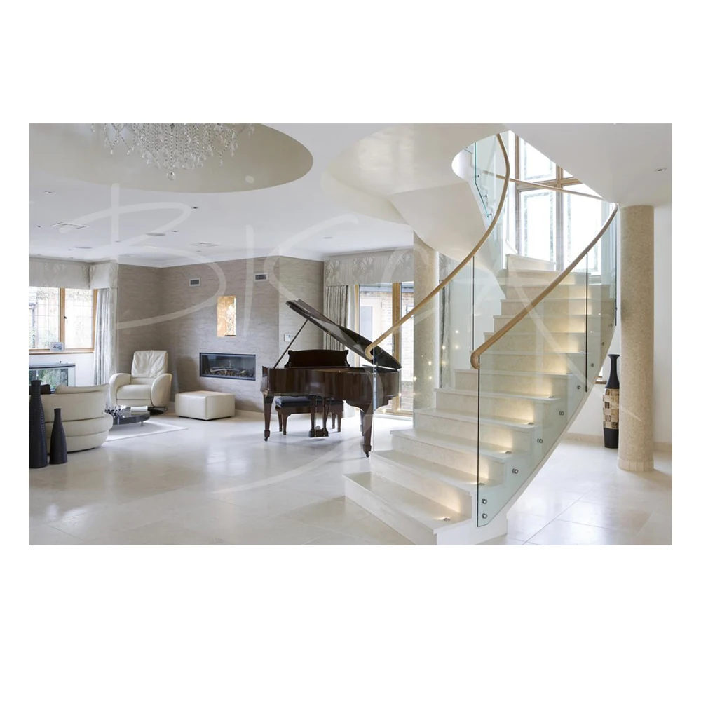 Hot Popular Indoor Curved Stair LED Lights Step Stairs Metal Stringer Staircase