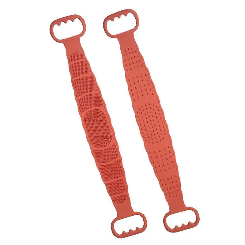 
60cm 4 colors Hot sell Silicone Bath Body Brush Exfoliating Long Silicone Back Body Scrubber for Shower 