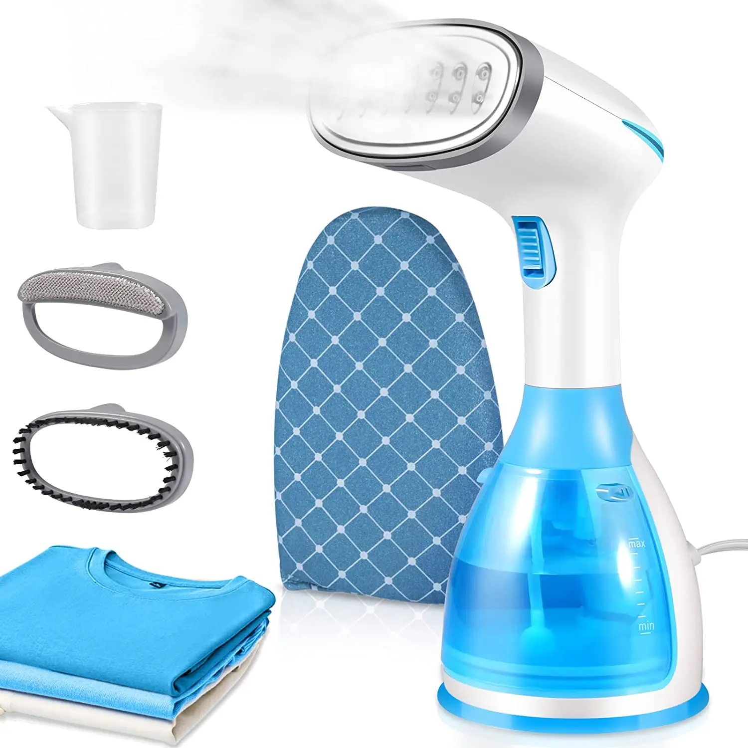 Portable Handheld Garment Steamer Fabrics Wrinkles Remover Travel Clothes Steamer with Large Detachable Water Tank
