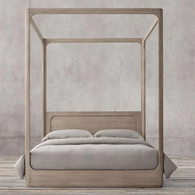 Высокое качество во французском стиле антикварная роскошная деревянная мебель для спальни большого размера комплект с навесом