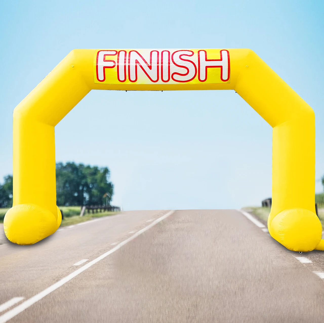 Sewinfla Yellow 20ft Inflatable Finish Start Line Custom Outdoor Giant Advertising Large Inflatable Arch For Event