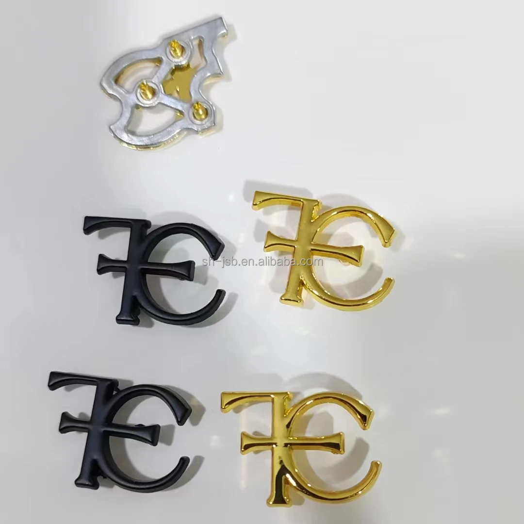 pants metal label imitate gold matte black metal label with back plate clothing label leather patch pants accessories