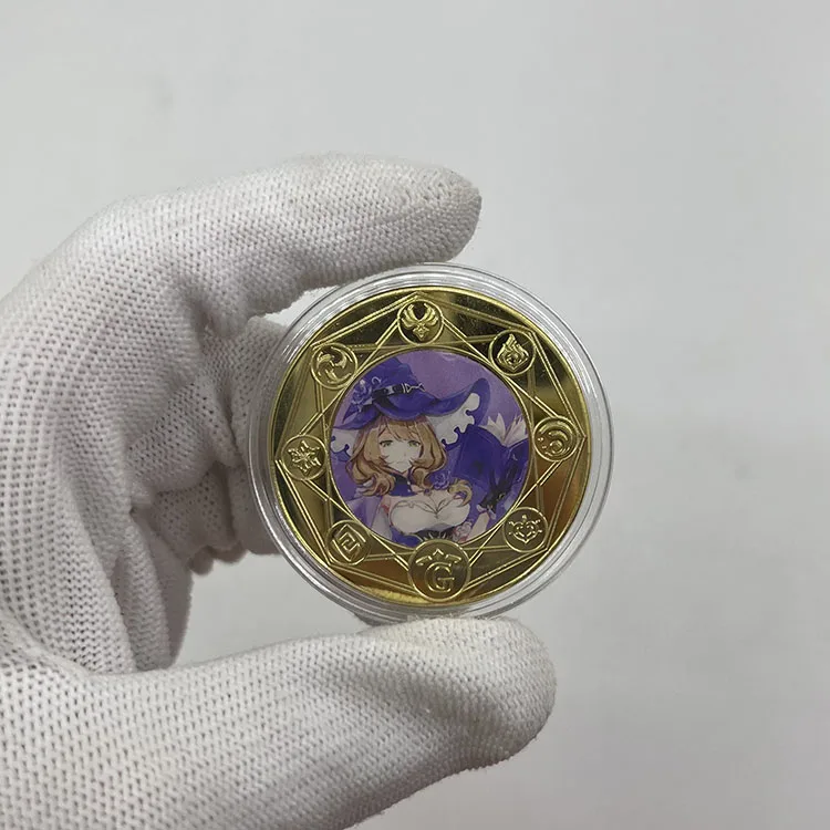 Быстрая доставка Аниме игра Genshin Impact 24K позолоченная монета в наличии