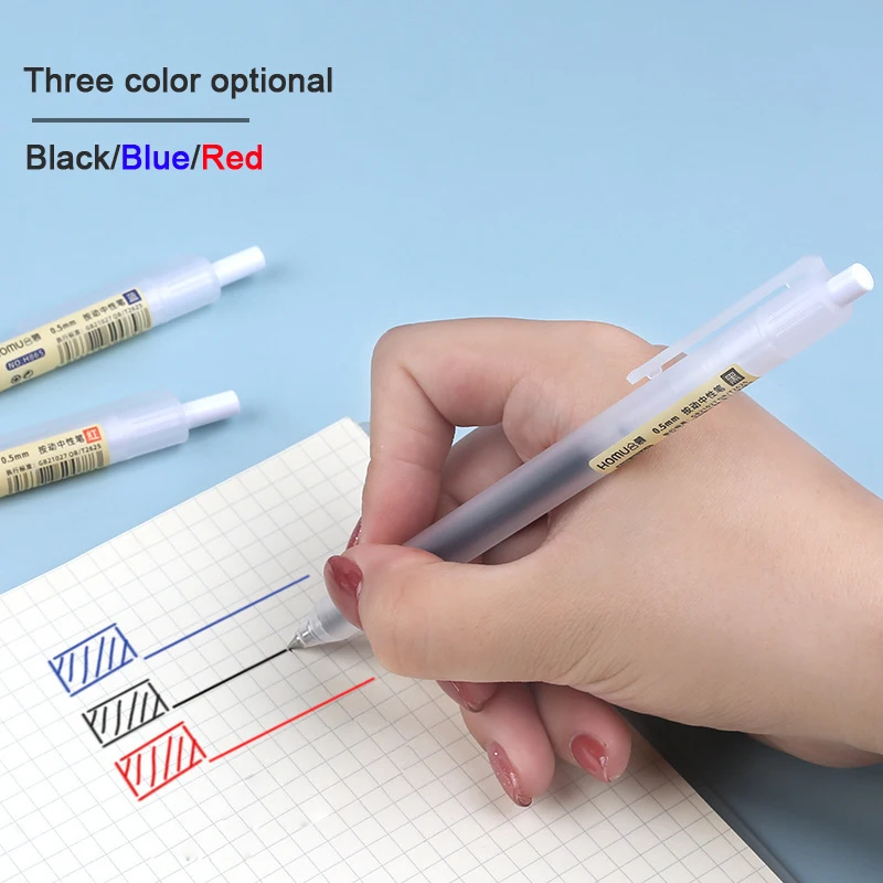 Joytop Wholesale School Office Supplies Push Type Plastic Retractable 0.5MM Refill Gel Ink Pens