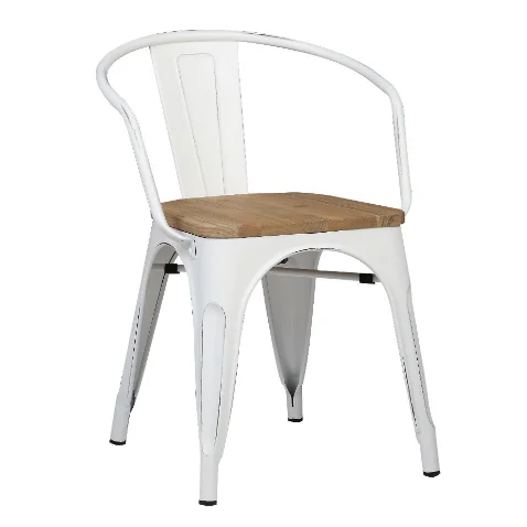 
Wholesale high quality dinning metallic lowback metal chair with wood pad restaurant dining chair 