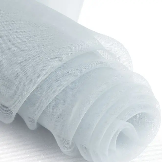 Organza Fabric Yarn Mesh Skirt Sheer Tulle Voile Shiny Polyester Organza Fabric for Wedding Dress