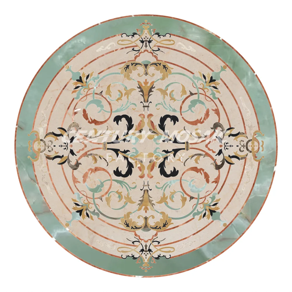 Centurymosaic Wholesale Square Marble Stone Medallion Waterjet Mosaic Tile Flower Pattern Design for Floor