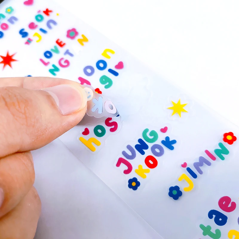 Holographic customise stationery clear sticker sheet for planner