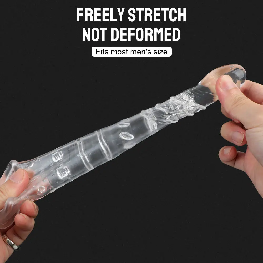 5-9cm Extender Penis Enlargement For Men Cock Ring Delay Ejaculation Testis Lock Bondage Strapon Thick Condoms Sex Toys Couples