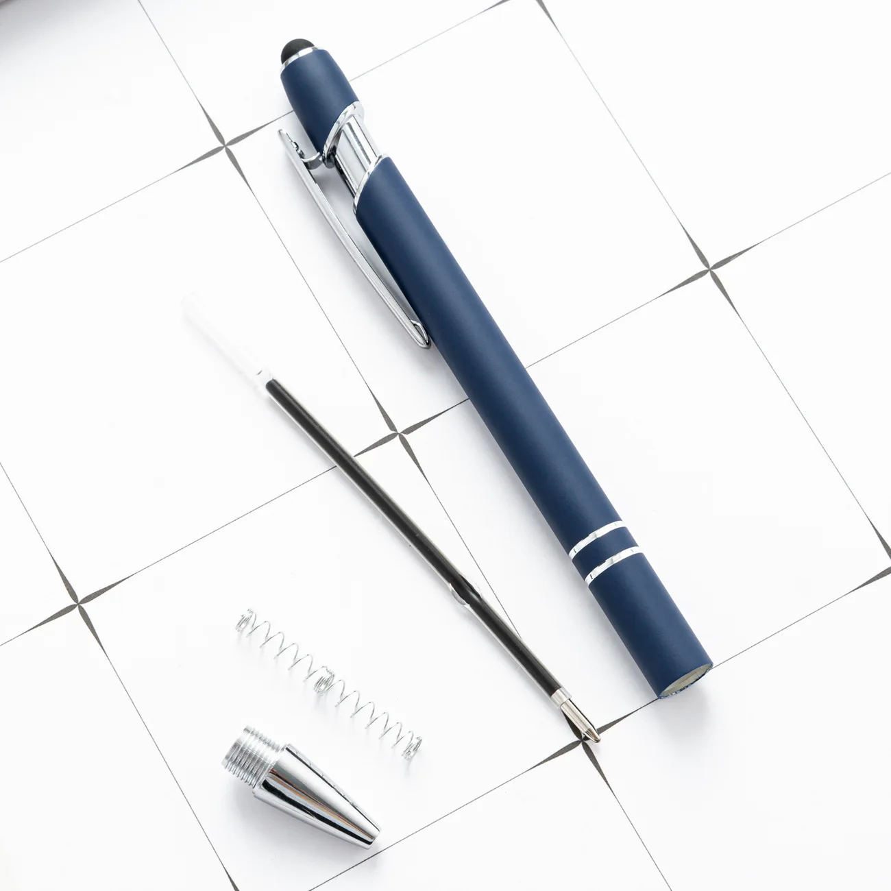 2 In 1 New Multifunction Rubber Metal Ball Pen With Stylus Soft Touch Screen Pen With Custom Logo Metal Ballpoint Pens