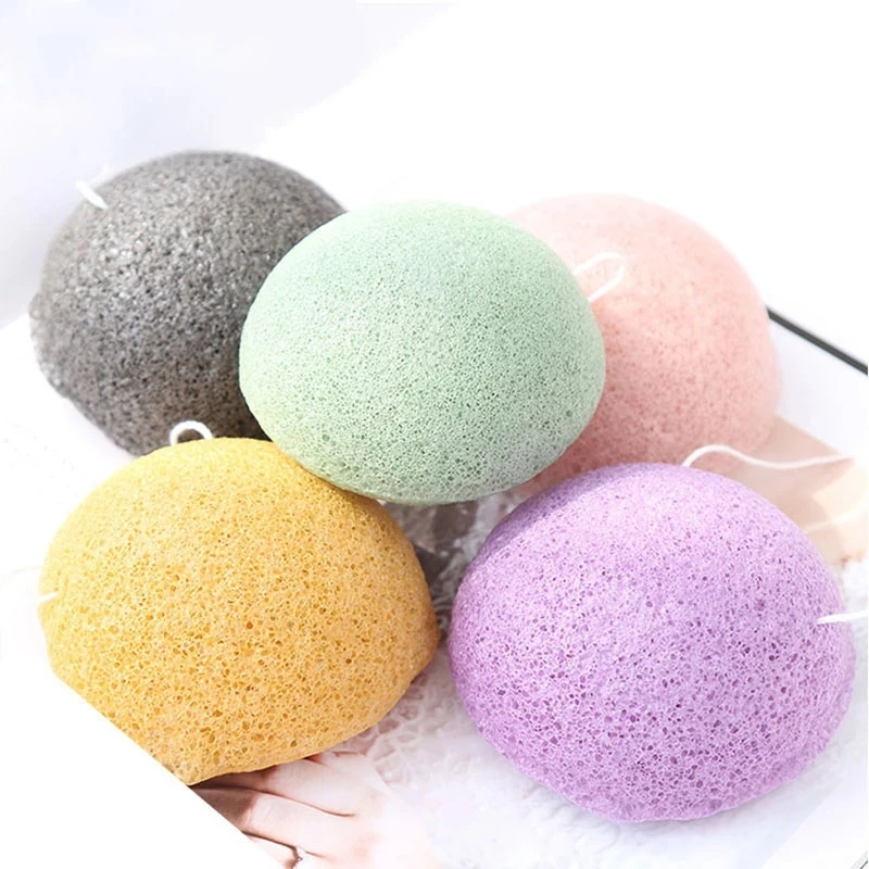 Konjac Sponge Washing Face Round Konjac Konnyaku Sponge Lot Facial Cleansing Exfoliator Bathing Puff