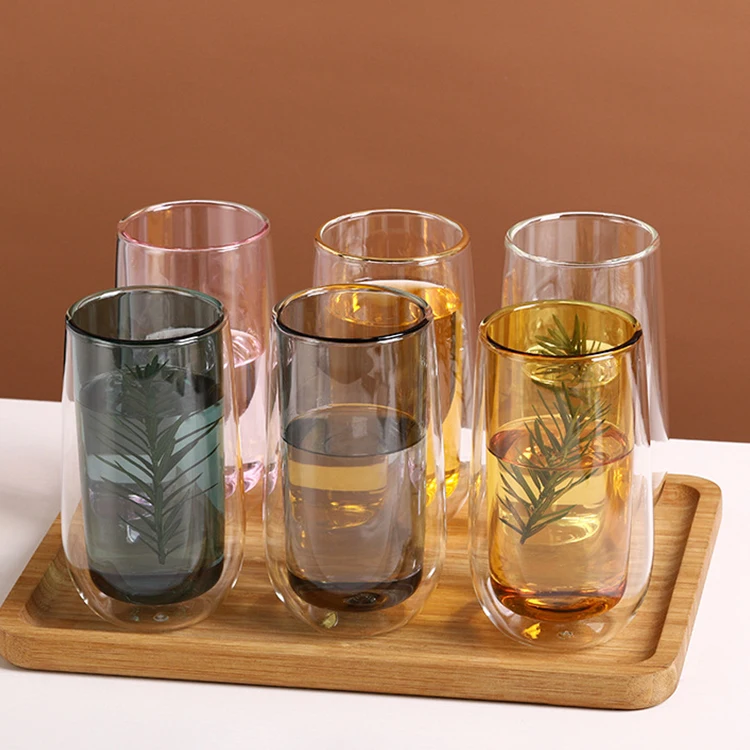 China factory direct wholesale fashion style double-wall glass cup