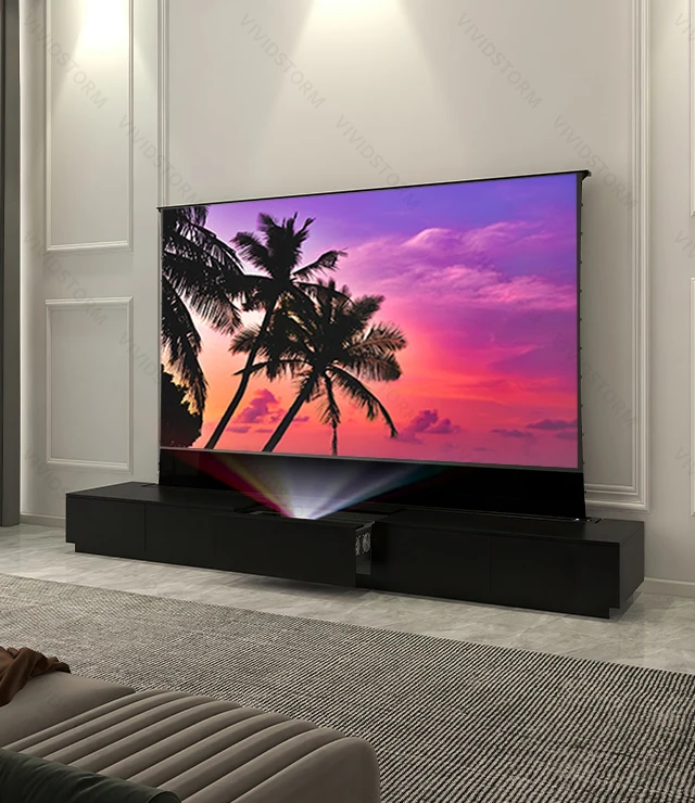 VIVIDSTORM 120inch Motorised Laser TV Cabinet Monte Carlo TV stand cabinet for UST Laser projector Intelligent Laser TV Cabinet
