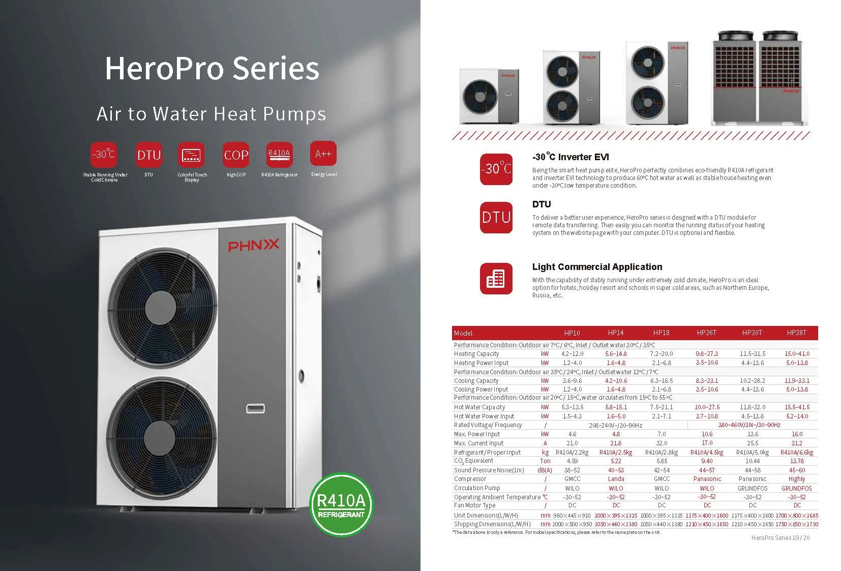 Phnix Smart Inverter Heat Pump Cold Climate For House Heating System High-Efficiency Air Source Indoor Heat Pump