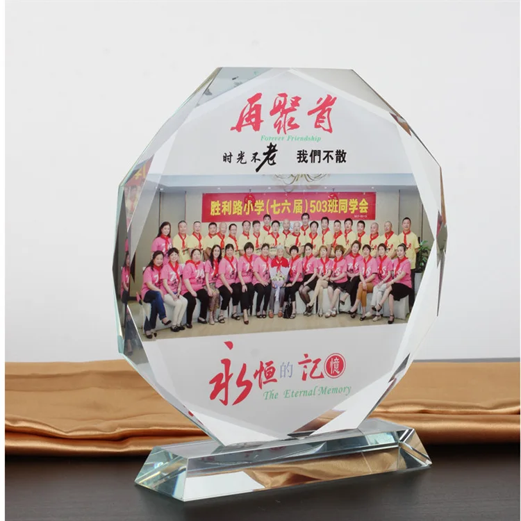 Customized crystal trophy Listed Classmates Reunion Graduation Season Commemoration Dealer Authorized Brand Crystal Medal
