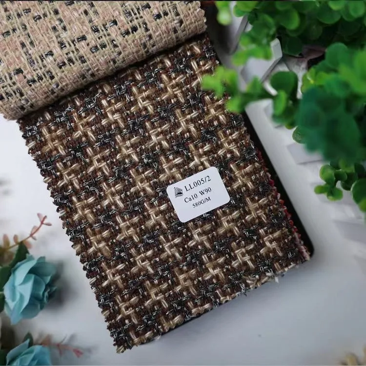 FLLL005 100% Merino wool suit fabric cashmere wool-spun Houndstooth fabric pure Merino suit wool fabric for women coat