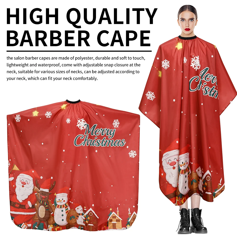 Christmas Red Cloth Salon Barber Waterproof cape Haircut Styling Cover Barber Apron Antistatic Hairdresser Apron Hair Cut Cape