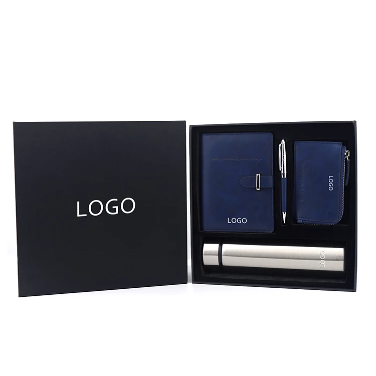 Manufacturer Easter Teacher Couple Gift Laser Luxury Promotional Engraving Co-branded Thermos Cup Wallet Note Book Gift Set