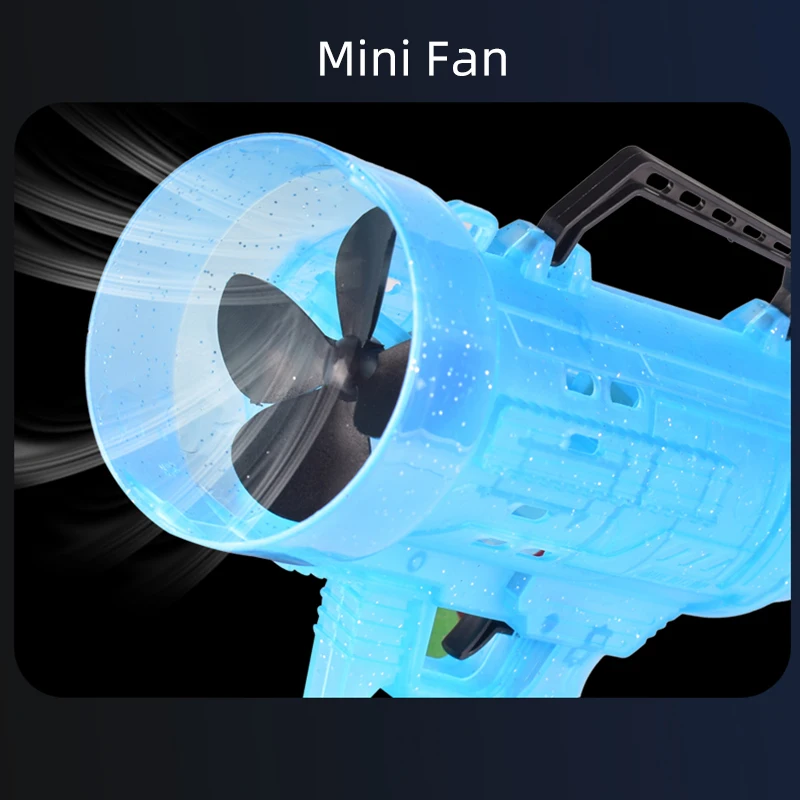 Outdoor Rocket Boom Machine Kids Electric Toy Light Gattling 21 Hole Bubble Gun Shooter