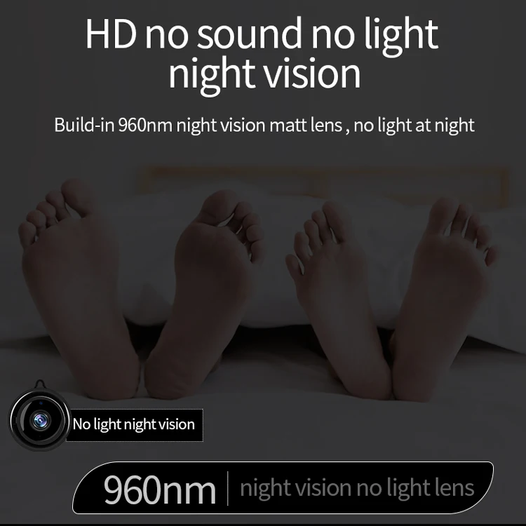 real-time screen monitoring double encrypted video account 2 million high-definition lens mini size ip camera