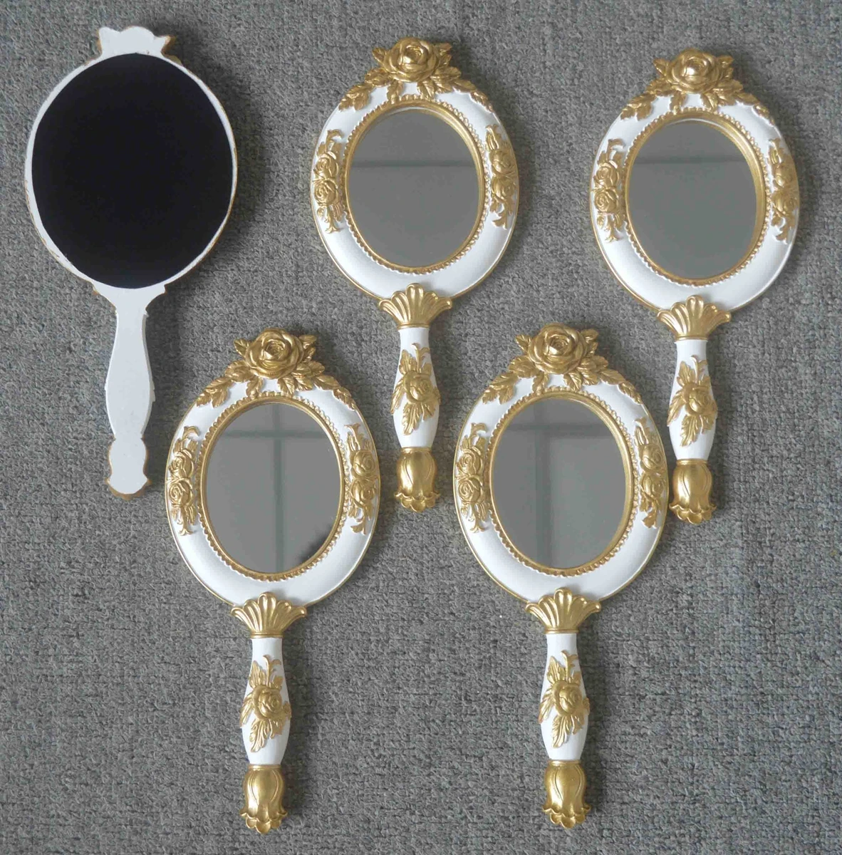 Retro cute sculpted princess makeup hand mirror resin hand mirror