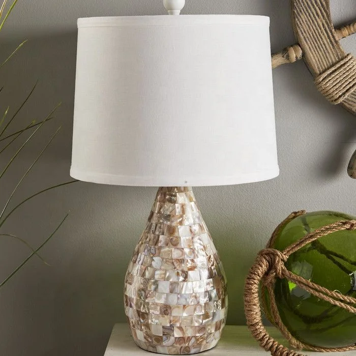 Latest Mother Of Pearl Inlay Table Lamp for indoor lightning or table Bed Side lamps by United Trade World