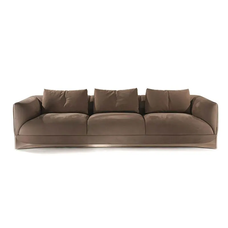 Light Luxury Leather Sofa Italian Minimalist Leather Sofa First Layer Cowhide Double Four-person Vertical Size Apartment