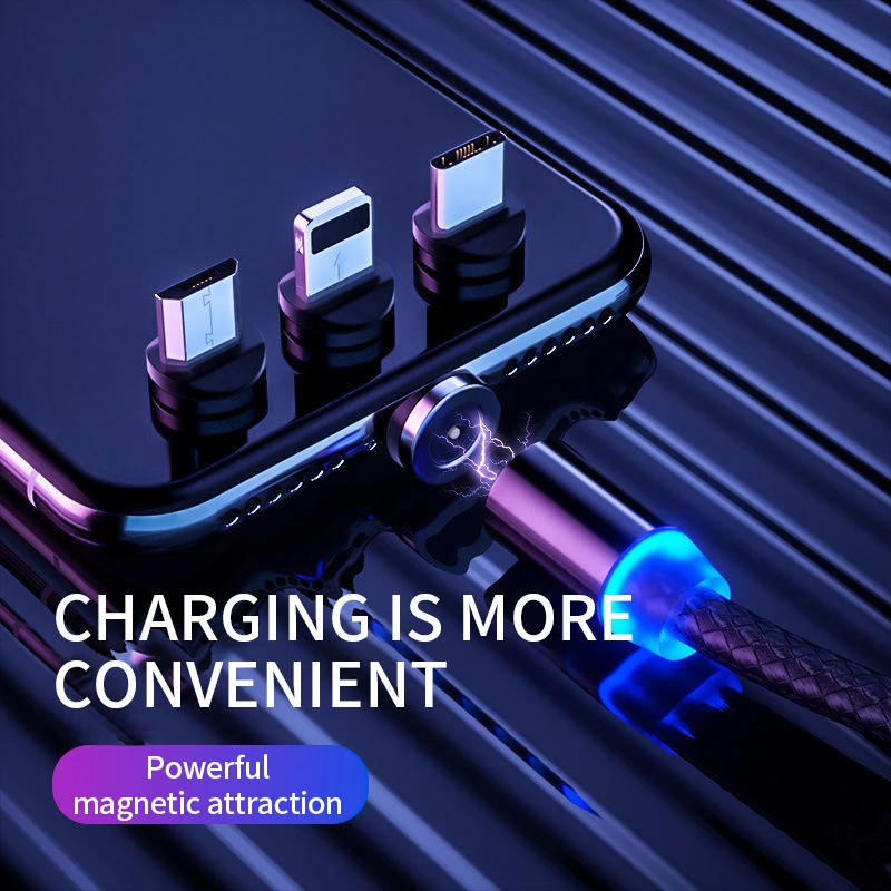 1M Magnetic Cable Micro USB Type C Charger For Android Phones Fast Charging Magnet Charge Cord For iP13 12 Pro XS Max