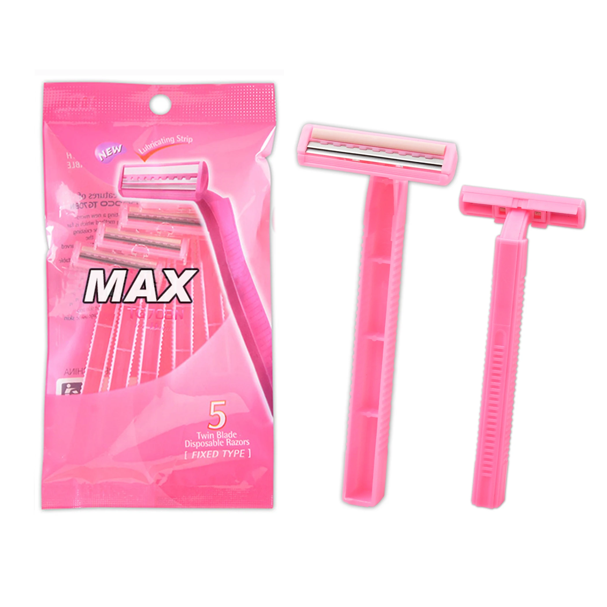 Max brand Shaving razor factory disposable razor twin blades women use pink razor